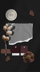 Realistic and Simple Photo frame Set Moodboard Mockup. Mood Board Mockup Social Media Template
