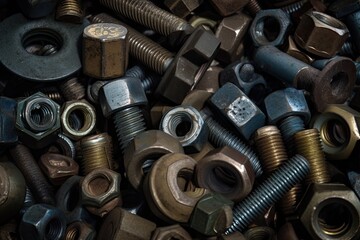 Nuts and bolts background, high quality generative ai