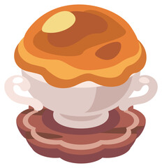 パイスープのイラスト_コロンとかわいいシンプルお料理ベクターイラスト
