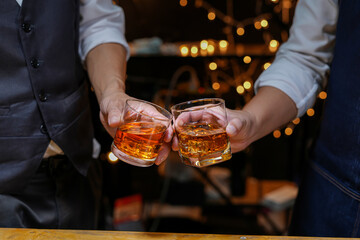 whiskey, for a friendly party in a bar or a restaurant.