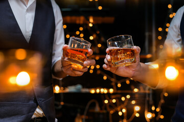 whiskey, for a friendly party in a bar or a restaurant.