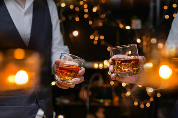 whiskey, for a friendly party in a bar or a restaurant.