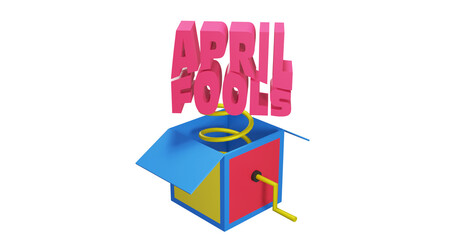 Png 3D rendering box toy of April fools