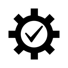 cogwheel with checkmark icon vector