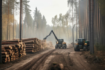 Forest industry timber wood harvesting Finland