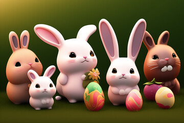 Fototapeta premium Easter Photo with Colourful Eggs Cute Background Wallpaper