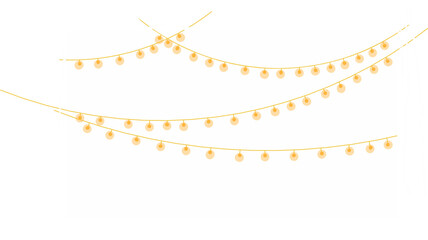 decorative twinkling lights for christmas, for the christmas tree. which is isolated on a transparent background