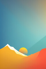 Abstract Gradient vertical background or wallpaper, with mountain like structure for mobile or any portrait devices, generative AI