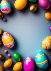 Easter Photo with Colourful Eggs Cute Background Wallpaper
