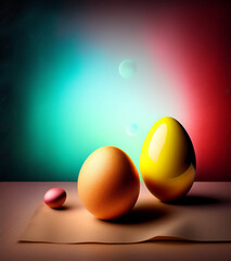 Easter Photo with Colourful Eggs Cute Background Wallpaper