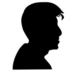 Naklejka na ściany i meble Male Profile Face Silhouette