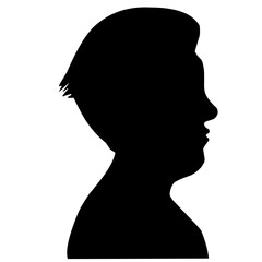 Naklejka na ściany i meble Male Profile Face Silhouette
