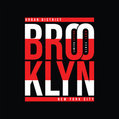 Brooklyn urban new york city typography t-shirt print vector template