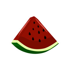 Illustration of red watermelon pieces 