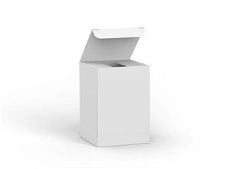 Realistic cube box mockup illustration on a white background 3d Illustration 