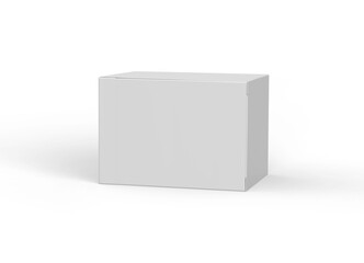 White package cardboard box on a white background 3d Render 