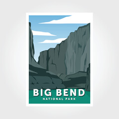 Big Bend National Park poster vector illustration design.