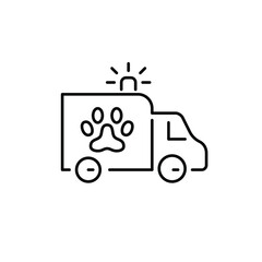 Veterinary ambulance van. Animal medical emergency service. Pixel perfect, editable stroke icon
