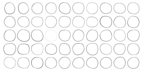 Grunge Oval Circle black abstract shape 50 Set