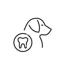 Dog dentist. Pixel perfect, editable stroke icon