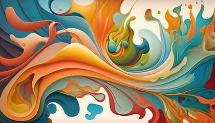 Fototapeta na wymiar painting of vibrant colors abstract background generative ai