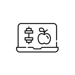 Healthy diet and exercise routine app. Pixel perfect, editable stroke icon