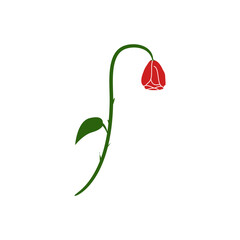 wilted flower emoticon flat illustration