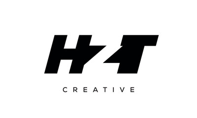 HZT letters negative space logo design. creative typography monogram vector	