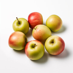 Apples on White Background, AI Generation