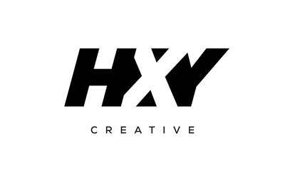 HXY letters negative space logo design. creative typography monogram vector	