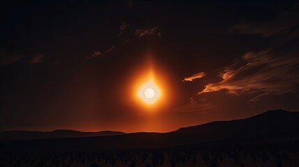 Fototapeta na wymiar A solar eclipse with the moon passing in front of the sun generative ai