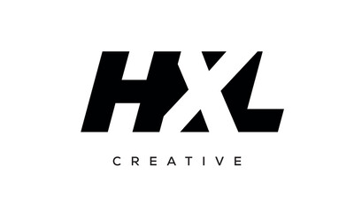 HXL letters negative space logo design. creative typography monogram vector	