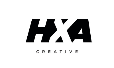 HXA letters negative space logo design. creative typography monogram vector	