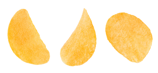 Potato chips isolated. Png transparency