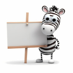 Zebra with Sign