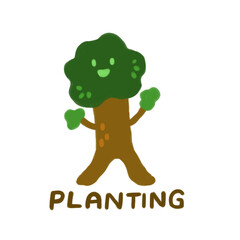 Planting tree character