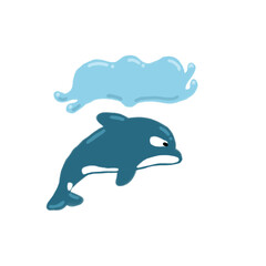 dolphin jumping isolated on white