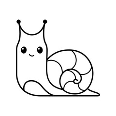 Fototapeta premium Doodle Snail Coloring Page Cartoon Vector Illustration