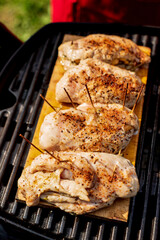 grilled chicken on the grill