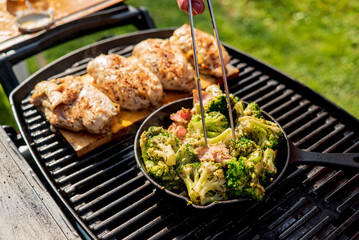grilled chicken on the grill