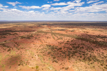 Looking down on outback terrain in remote Western Australia