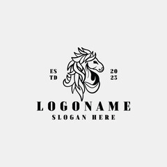 Vintage Horse Logo Design Vector