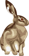 Vector illustration of sitting hare.
Hare vector graphic on transparent background. Illustrations of sitting hare in vector.
Animal illustrations in vector.