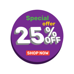 25% off vector illustration template design.