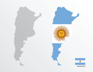 Vector illustration of Argentina map with flag