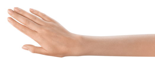 One women's hand with perfect manicure and skin, sign of luxury and style. Great for fashion and beauty brands concept. Transparent PNG