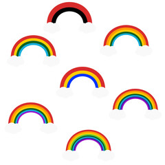 色々な虹のイラストセット