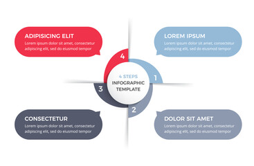 Circle diagram with 4 steps with place for your text, infographic template