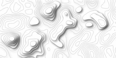 Fototapeta premium Abstract pattern with lines Geographic mountain relief. Abstract lines background. Contour maps. White background with topographic wavy pattern design.