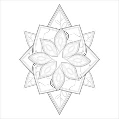 coloring page. Doodle flowers in black and white pleasing for adults' coloring page. pleasing decorative flower of Coloring book page for adult Black outline and white background